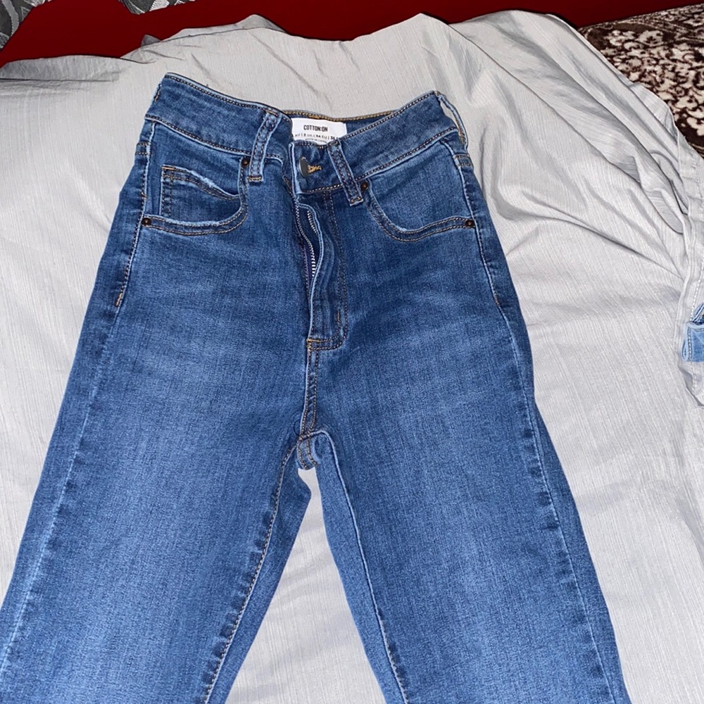 cotton on high cropped skinny jeans size 2